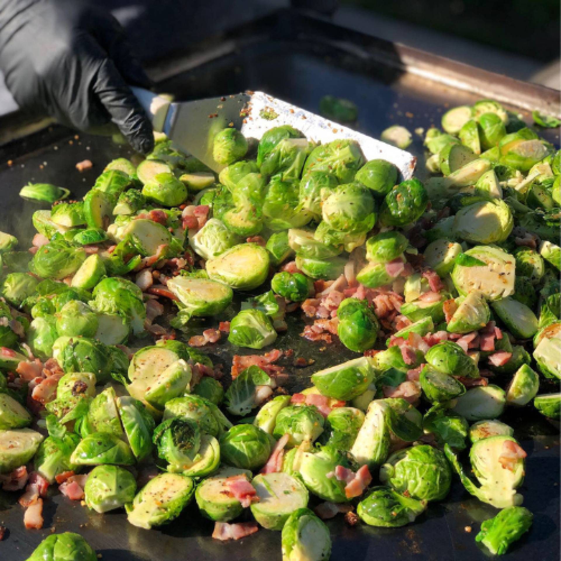 Tray of Roasted Brussel Sprouts W/BACON